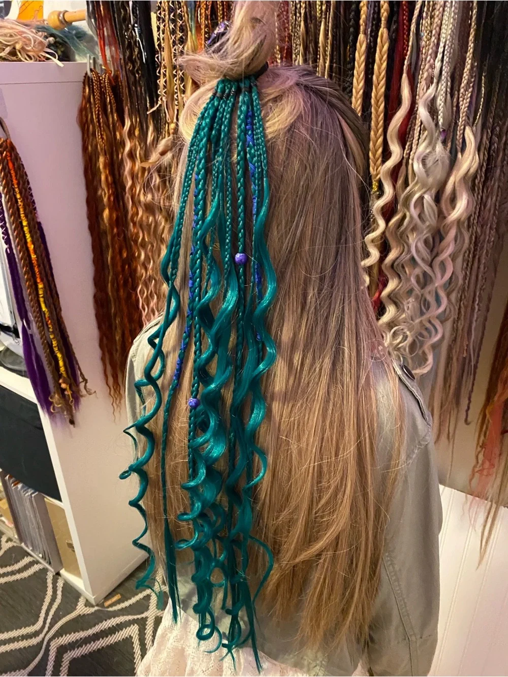 Teal Hair Extension Braids - Women Hair Accessory